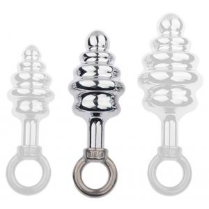  Thread Stainless steel Butt Plug - Pull Ring 10 x 3.2 cm