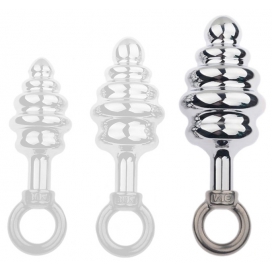 Thread Stainless steel Butt Plug - Pull Ring 11 x 3.8 cm