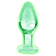 Glow in the dark glass plug GLOW L 9.5 x 4cm