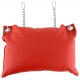 Leather cushion 23 x 32cm + Chains Red