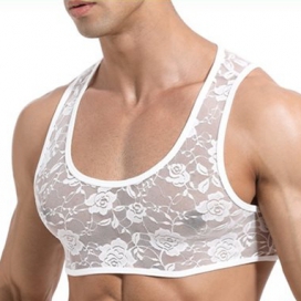 MENSSEXI White Lace Crop