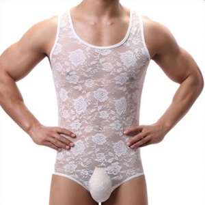 MenSexyWear Spitzen-Kombi TEDDY Weiß