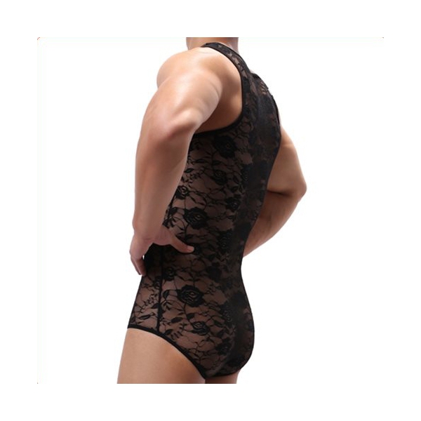 TEDDY Lace Playsuit Black