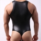Powerful Men Patent Leather Cupless Singlet