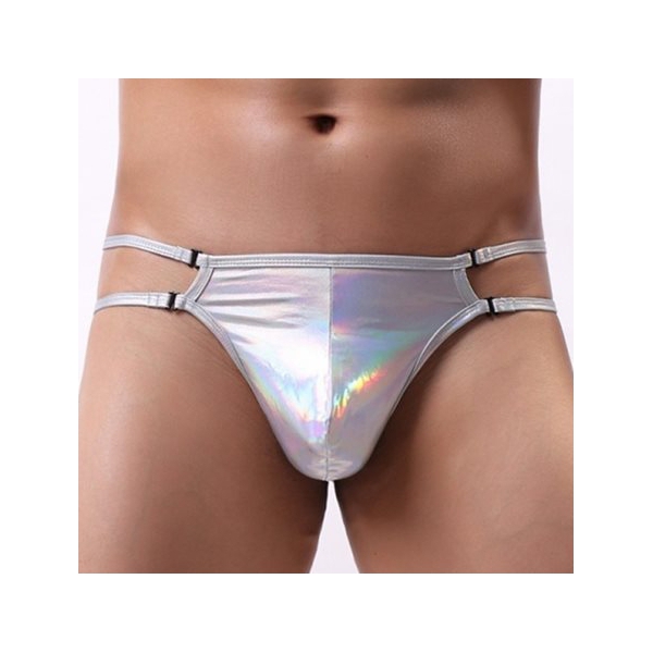 Sexy thong STRAP THIN Silver