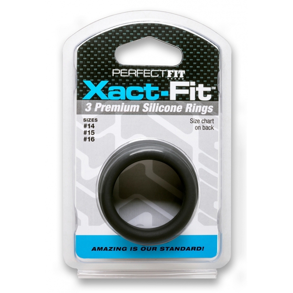 Lot 3 Cockrings Silicone XACT-FIT S-M
