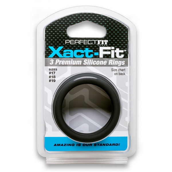 Lot 3 cockrings Silicone XACT-FIT M-L