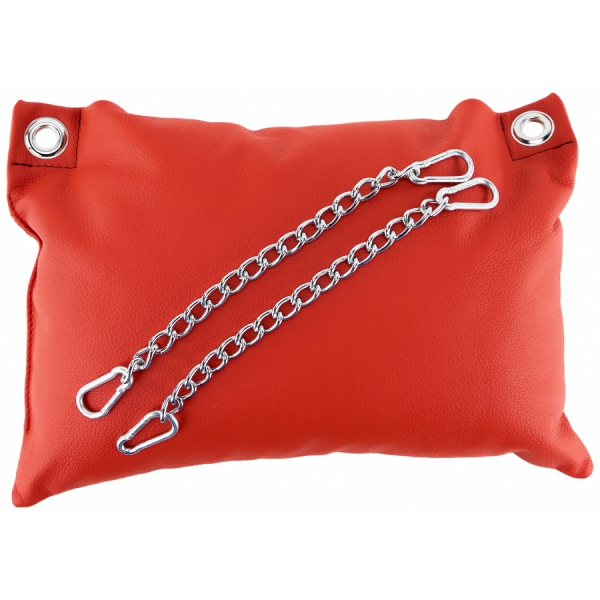 Leather cushion 23 x 32cm + Chains Red