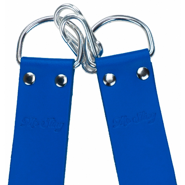 Leather foot supports for sling Blue