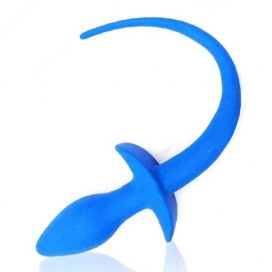 Silikon-Hundeschwanz-Plug 7,5 x 3,1cm Blau
