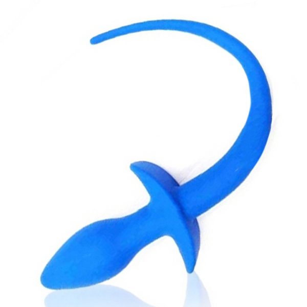 Tappo per coda di cane in silicone 7,5 x 3,1 cm blu