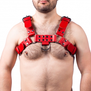 The Red Harness Leder Harness Schnalle Rot