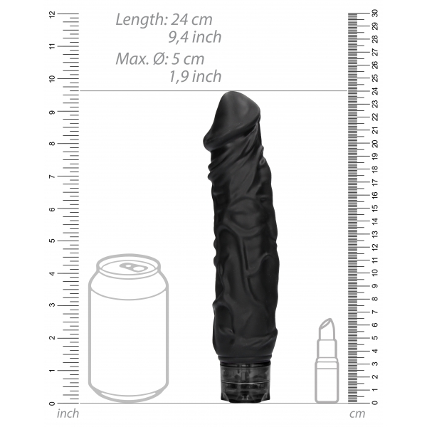 Dildo vibrante realistico 20 x 5cm nero