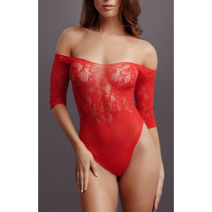 Le Désir Fato Rhinestone Open Body - Vermelho