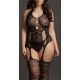 LACE SUSPENDER Jumpsuit Large - Black