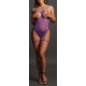 Open bodysuit and garters Salsa - Purple