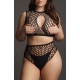 Alya Plus Size Set a rete - Nero