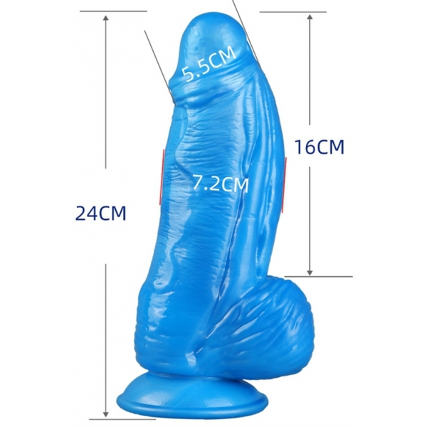 Dildo fantasia FATOX 16 x 7.5cm Blu