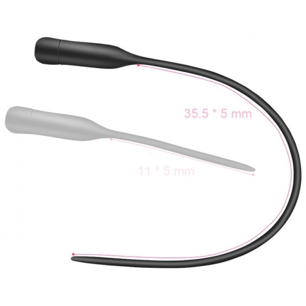 Tigly vibrating silicone urethra rod 35cm - Diameter 5mm