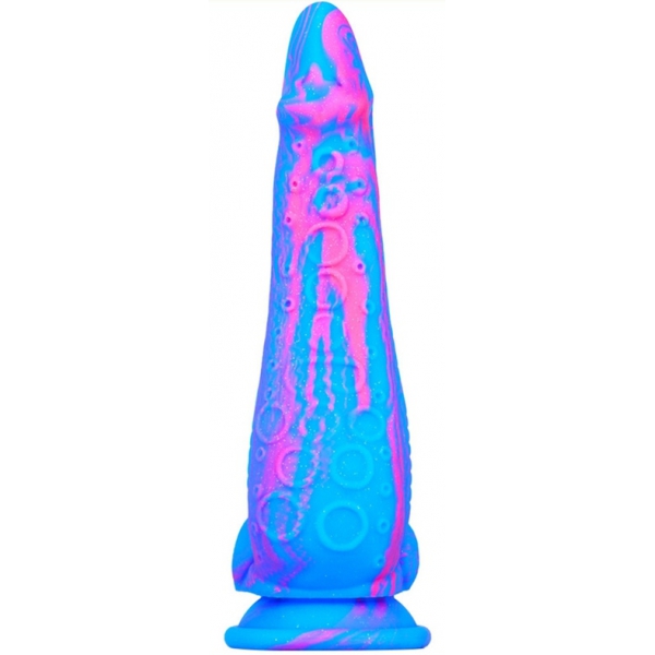 Dildo in silicone Inkipus 18 x 5,5 cm blu-rosa