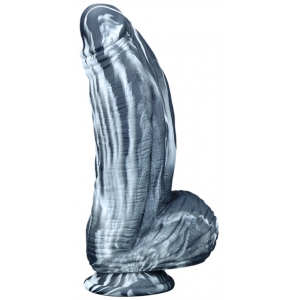 F*CK MY COLOR Gode en silicone FAT DICK 18 x 6.5cm Noir-Blanc