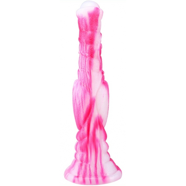 Dildo Dog lungo 26 x 6 cm bianco-rosa