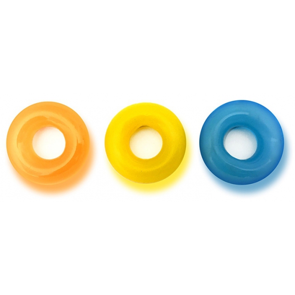Set di 3 anelli D-Ring colorati