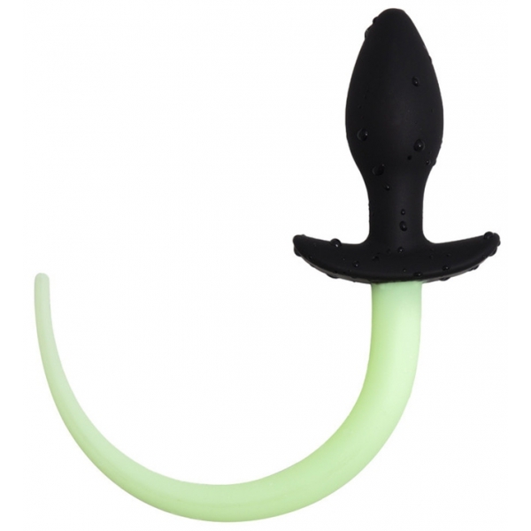 Plug Luminous Puppy Tail 8 x 3.2cm Fluorescent Green