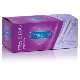 Texturierte Kondome RIBS & DOTS Pasante x144