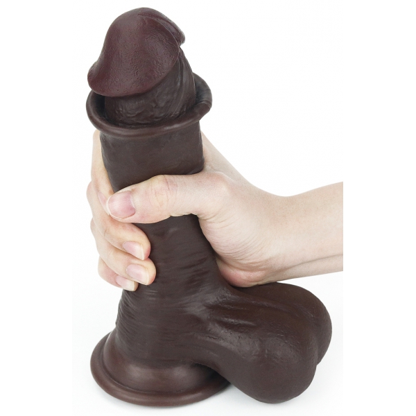 Sliding Skin Dildo 15 x 4.5cm Braun