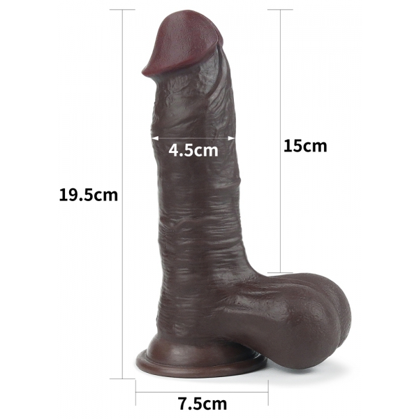 Sliding Skin Dildo 15 x 4.5cm Bruin