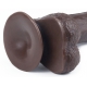 Dildo a pelle scorrevole 13 x 3,5 cm marrone