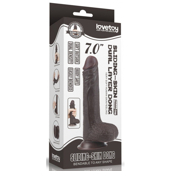 Sliding Skin Dildo 13 x 3.5cm Braun