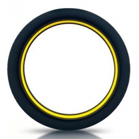 Anello Cockring in silicone 36 mm nero-giallo