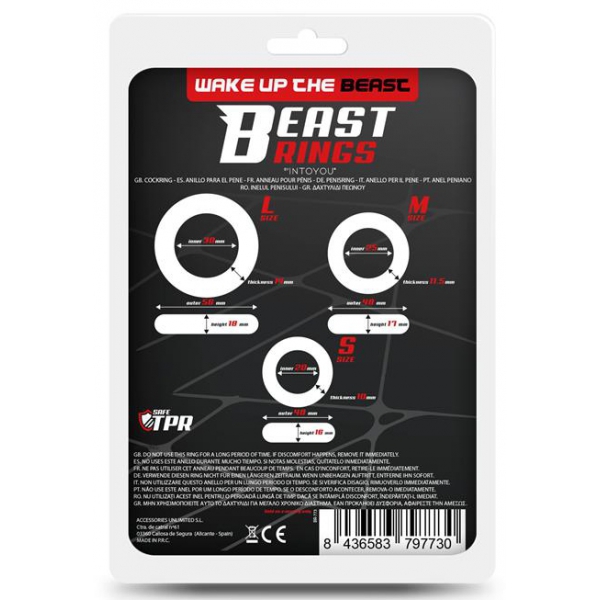 3er Set Beast Ring Soft Cockrings Schwarz