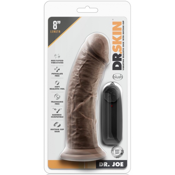 Dr Joe Dr Skin vibrating dildo 19 x 4.7cm Brown