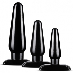 Anal Adventures Anal Adventures Basic 3-Plug Kit Negro