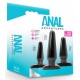 Anal Adventures Basic 3-Plug Kit Preto