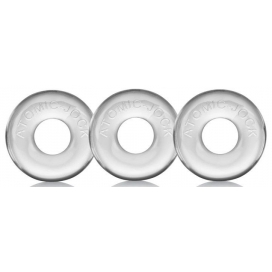Oxballs Pacote de 3 mini cockrings de bolas de boi transparentes
