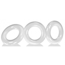 Lot de 3 cockrings Oxballs WILLY RINGS Blanc