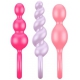 Lot de 3 Plugs Silicone BOOTY CALL Satisfyer 9 x 2.5cm Roses