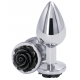 REAR M 7 x 3.4cm Silver-Black Jewel Plug