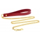 Taboom gold metal leash with red handle 75cm
