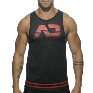 Addicted FETISH AD MESH Tank Top Black-Red