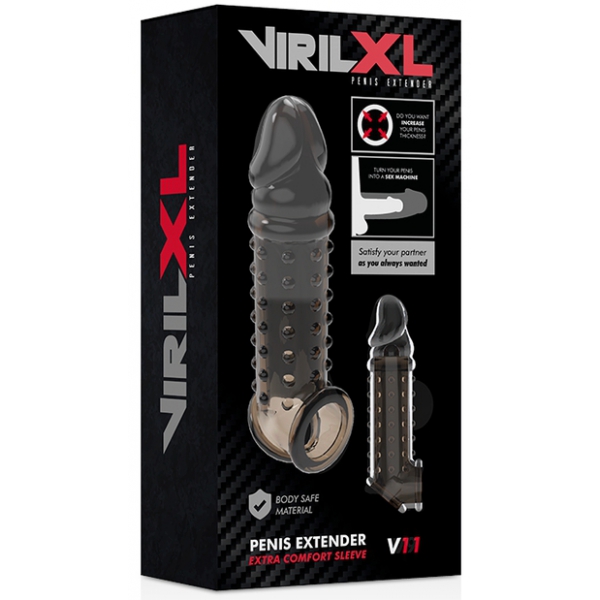 Funda para el pene Viril XL V11 15,5 x 4cm Negro