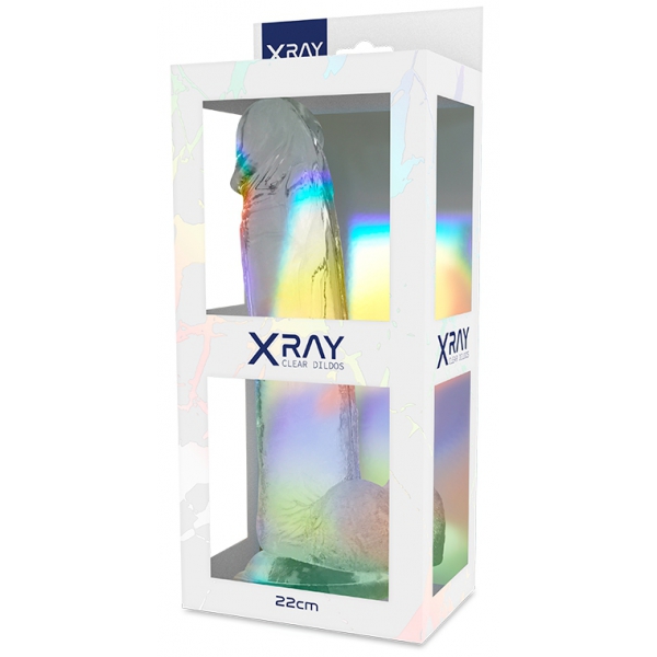 Dildo trasparente XRay Cock con testicoli 17 x 4,5 cm