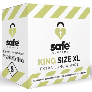 Safe Condoms Condones de látex SAFE King Size XL x5