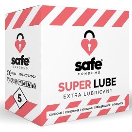 Safe Condoms Preservativos lubricados SUPER LUBE Safe x5