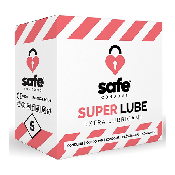 Preservativos lubricados SUPER LUBE Safe x5