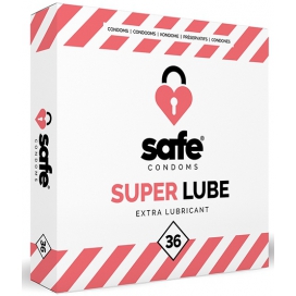 Safe Condoms Preservativos lubricados SUPER LUBE Safe x36